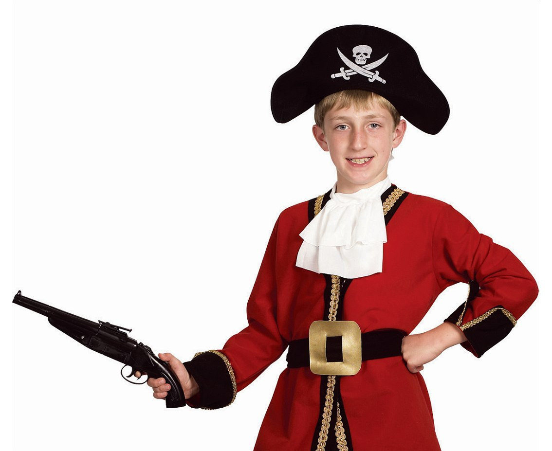 Role play-set for kids Captain (shirt, pants, jabot, belt, hat), size 110/120 cm
